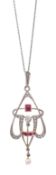 A Belle Epoque multi gem-set pendant