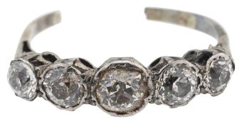 A diamond five stone ring