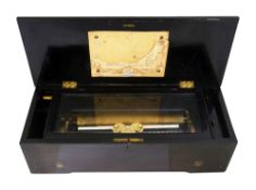 Swiss rosewood cased cylinder music box, late 19th century