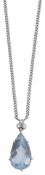 An aquamarine and diamond-set pendant