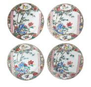 A set of four 18th century Chinese Export famille rose plates