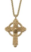 A large 9ct gold crucifix