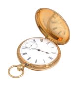 A mid 19th century 18ct gold full hunter pocket watch