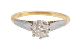 A diamond single stone ring