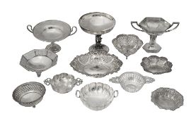 A collection silver bonbon dishes