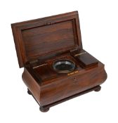 A William IV rosewood tea caddy