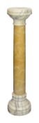 A Sienna marble and cream marble column