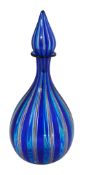Adriano dalla Valentino. Murano striped glass bottle and stopper