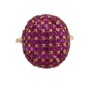 A synthetic ruby ring