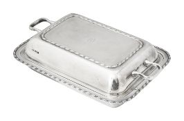 A George V silver entree dish and cover