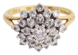 An 18ct gold diamond cluster ring