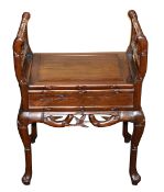A Chinese blackwood piano stool