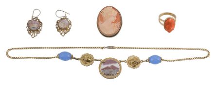 A group of cameo accessories