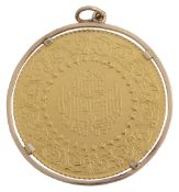 A Turkish 250 kurush, 1965 monnaie De luxe coin pendant