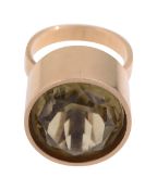 A Danish mid 20th century citrine ring by Aage Albing