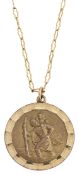 A 9ct gold St Christopher pendant