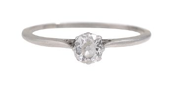 A diamond single stone ring
