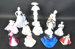 COLLECTION OF COALPORT BONE CHINA LADY FIGURINES