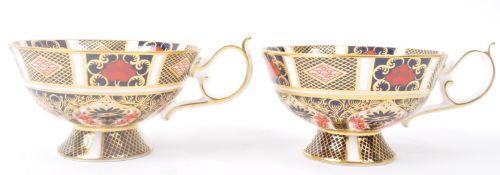 PAIR OF CONTEMPORARY ROYAL CROWN DERBY ELIZABETH TEA CUPS