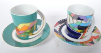 2 VINTAGE ROSENTHAL STUDIO LINIE 'CUPOLA' COFFEE CUPS & SAUCERS