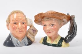 ROYAL DOULTON - CHARACTER JUGS - FIGURE COLLECTOR & HUCKLEBERRY FINN