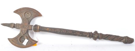 20TH CENTURY CAST METAL DOUBLE BIT AXE