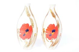 PAIR OF CONTEMPORARY MOORCROFT HARVEST POPPY VASES