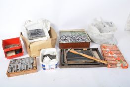 LARGE COLLECTION OF METAL LETTERPRESS NESWPAPER PIECES