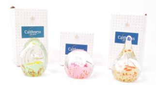 CAITHNESS - THREE NOS GLASS PAPERWEIGHTS - SEASONS SERIES