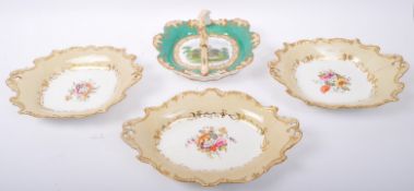 19TH CENTURY PORCELAIN HANDLED PLATE DISH
