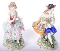 PAIR OF 20TH CENTURY SITZENDORF BONE CHINA FIGURINES