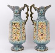 PAIR OF MID CENTURY CERAMIC STAFFORDSHIRE POTTERY JUGS