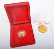 QUEEN ELIZABETH II 1980 22CT GOLD PROOF HALF SOVEREIGN