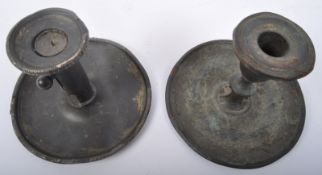 PAIR OF 19TH CENTURY PEWTER CANDLESTICK HOLDERS