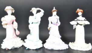 FOUR COALPORT BONE CHINA LADY FIGURINES - GOLDEN AGE
