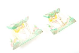 VINTAGE ROYAL STAFFORDSHIRE CLARICE CLIFF 'THE BIARRITZ' PLATES