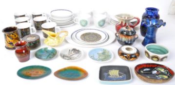 LARGE COLLECTION OF MID CENTURY STUDIO POTTERY