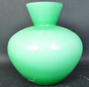RETRO MID CENTURY GREEN CASED GLASS VASE