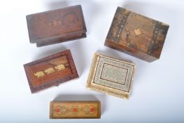 VINTAGE WOODEN INLADI JEWELLERY / CIGARETTES BOXES