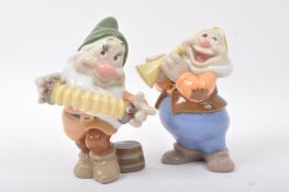 NAO DISNEY - HAPPY & BASHFUL - BOXED CERAMIC FIGURINES