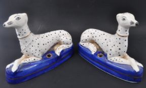 19TH CENTURY STAFFORDSHIRE DALMATION DOG FIGURES