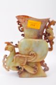EARLY 20TH CENTURY CHINESE CARVED SOAPSTONE VASE