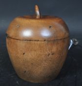 20TH CENTURY GEORGE III STYLE FRUITWOOD APPLE SHAPED TEA CADDY
