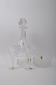 THREE PIECES WATERFORD CRYSTAL - COASTER - GLASSES - DECANTER
