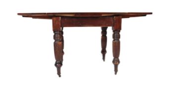 1930'S MAHOGANY DRAW LEAF EXTENDING DINING TABLE