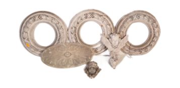 EARLY 20TH CENTURY WOODEN & PLASTER WALL PIECES