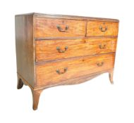 GEORGE III MAHOGANY WOOD TWO OVER TWO CHEST OF DRAWERS