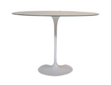 MANNER OF EERO SAARINEN - CONTEMPORARY FROSTED GLASS TABLE