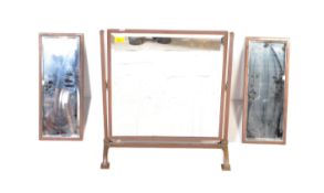 EARLY 20TH CENTURY 1900S ARTS & CRAFTS TRIPTYCH MIRROR