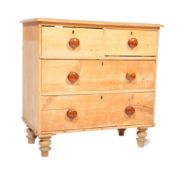 VICTORIAN 19TH CENTURY COUNTRY PINE CHEST OF DRAWERS